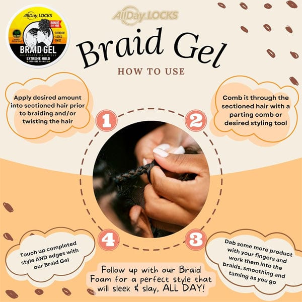 AllDay Locks Braid Gel Extreme Hold - (C) - Image 4
