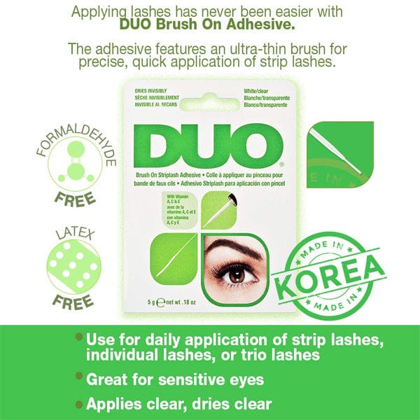 DUO Brush-On Lash Adhesive with Vitamins A,C&E-White/Clear-0.18oz-(C) - Image 2