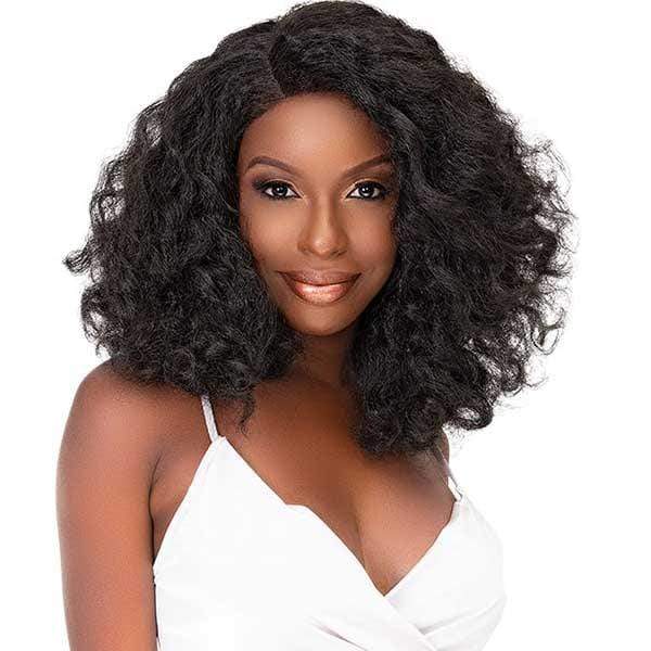 Janet Collection Natural Me Human Hair Blend Deep Part Swiss Lace Front  Wig - AMANI - Clearance - Image 2