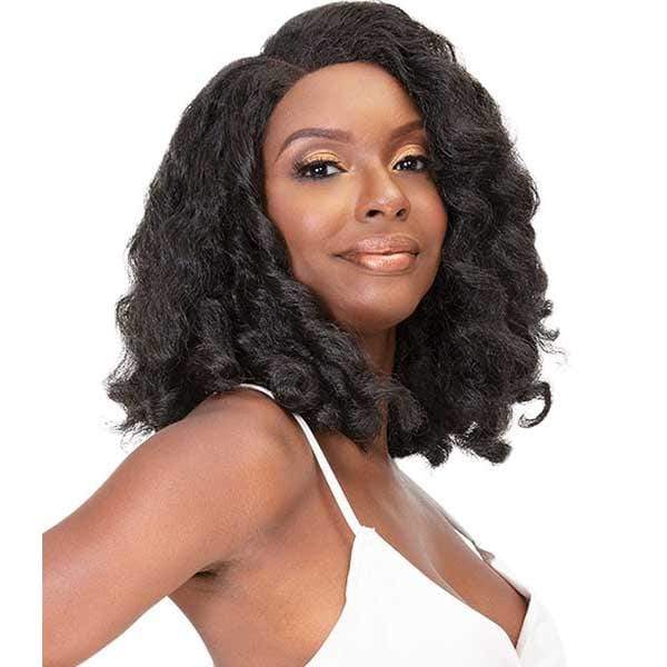 Janet Collection Natural Me Human Hair Blend Deep Part Swiss Lace Front  Wig - AMANI - Clearance - Image 3