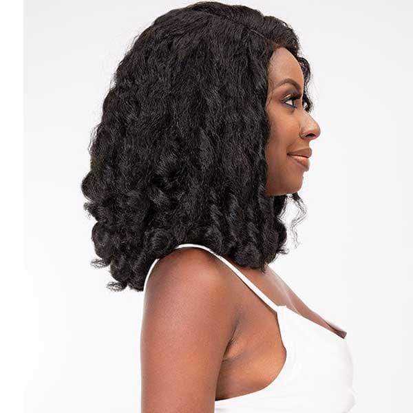 Janet Collection Natural Me Human Hair Blend Deep Part Swiss Lace Front  Wig - AMANI - Clearance - Image 4