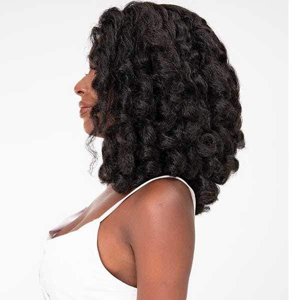 Janet Collection Natural Me Human Hair Blend Deep Part Swiss Lace Front  Wig - AMANI - Clearance - Image 5