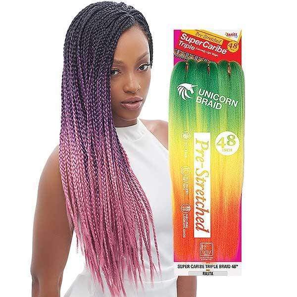 Janet Collection Pre Stretched Unicorn Crochet Braid - 3X SUPER CARIBE TRIPLE 48" - Image 2
