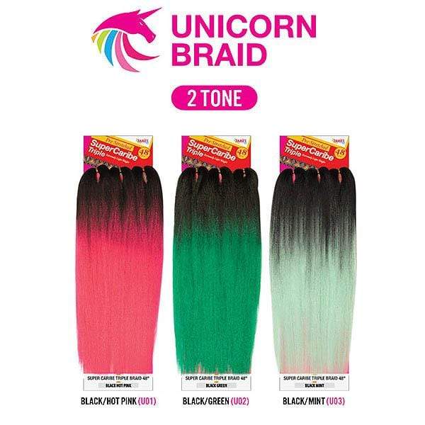 Janet Collection Pre Stretched Unicorn Crochet Braid - 3X SUPER CARIBE TRIPLE 48" - Image 5