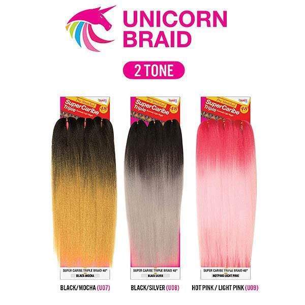 Janet Collection Pre Stretched Unicorn Crochet Braid - 3X SUPER CARIBE TRIPLE 48" - Image 7