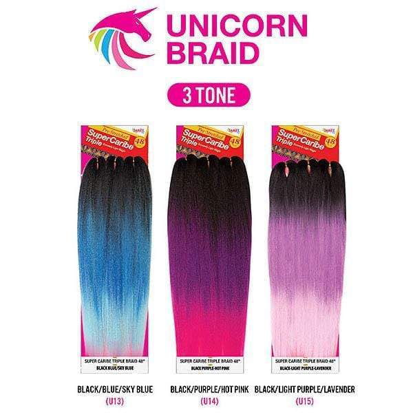 Janet Collection Pre Stretched Unicorn Crochet Braid - 3X SUPER CARIBE TRIPLE 48" - Image 9