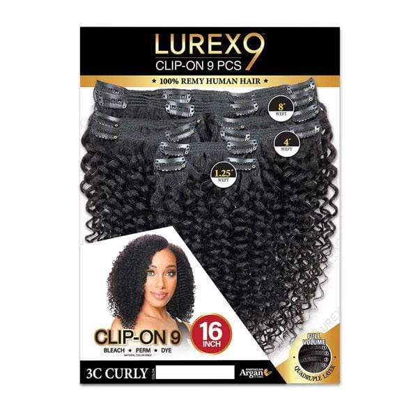 Zury Sis Lurex 100% Remy Human Hair Clip-On 9 Pieces -  3C CURLY 14"-16" - Image 2