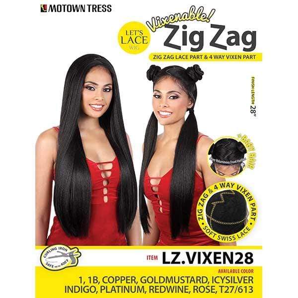 Motown Tress Let's Lace Zig Zag 4 Way Lace Part Synthetic Swiss Lace Wig - LZ VIXEN28 - Clearance - Image 9