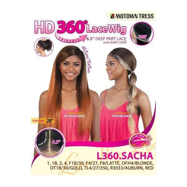 Motown Tress Synthetic 6.5" Deep Part HD 360 Lace Wig - L360 SACHA - Clearance - Image 10