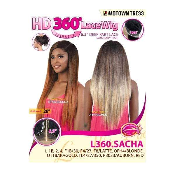 Motown Tress Synthetic 6.5" Deep Part HD 360 Lace Wig - L360 SACHA - Clearance - Image 7
