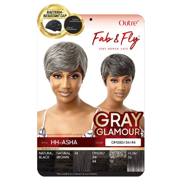 Outre 100% Human Hair Fab & Fly Gray Glamour Full Cap Wig - ASHA - Image 4