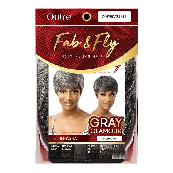 Outre 100% Human Hair Fab & Fly Gray Glamour Full Cap Wig - ASHA - Image 6