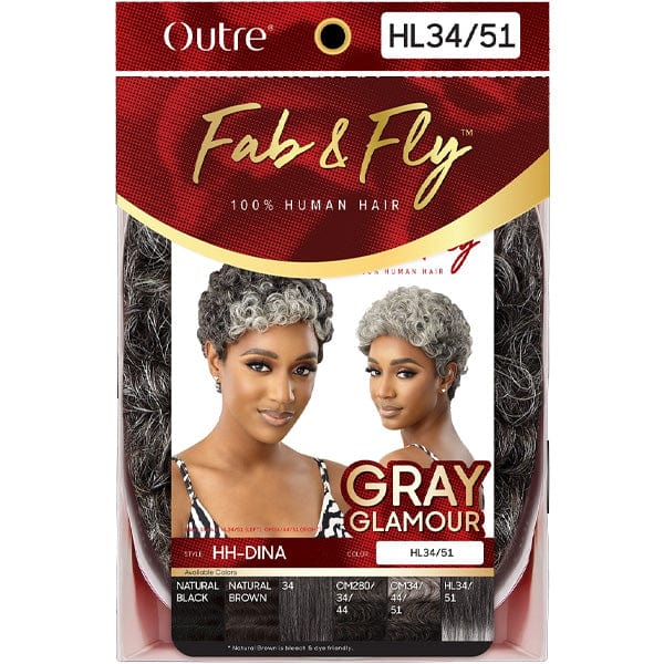 Outre 100% Human Hair Fab & Fly Gray Glamour Full Cap Wig - HH DINA - Image 5