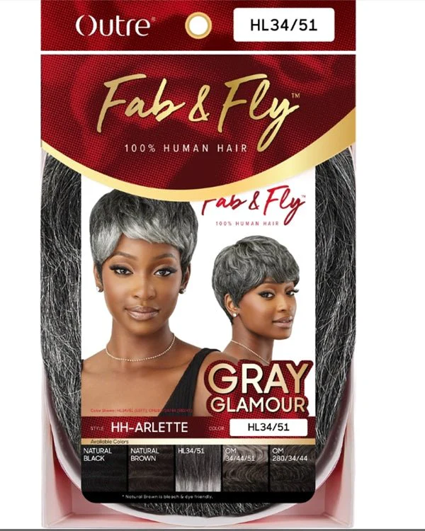 Outre 100% Human Hair Fab & Fly Gray Glamour Full Cap Wig - HH ARLETTE - Image 6