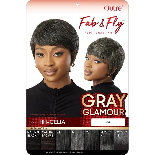 Outre 100% Human Hair Fab & Fly Gray Glamour Full Cap Wig - HH CELIA - Image 5