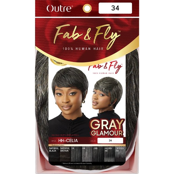 Outre 100% Human Hair Fab & Fly Gray Glamour Full Cap Wig - HH CELIA - Image 6