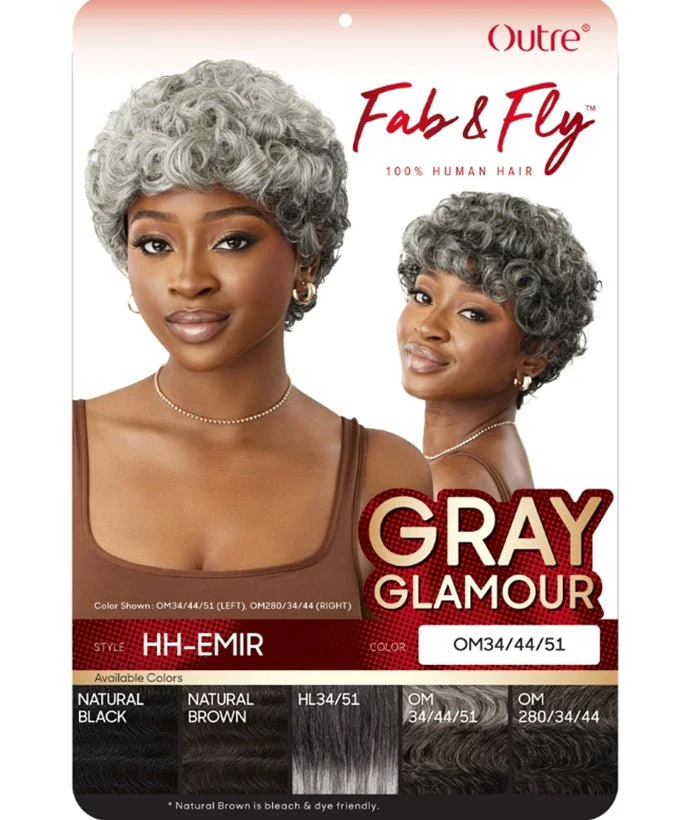 Outre 100% Human Hair Fab & Fly Gray Glamour Wig - EMIR - Image 5
