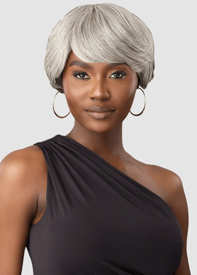 Outre 100% Human Hair Fab & Fly Gray Glamour Wig - MIKAH - Image 4