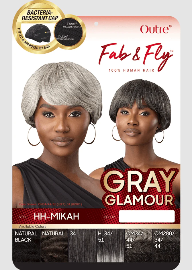 Outre 100% Human Hair Fab & Fly Gray Glamour Wig - MIKAH - Image 5