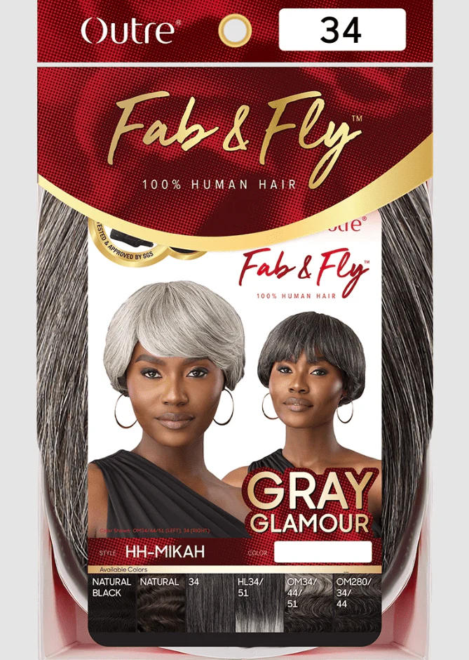 Outre 100% Human Hair Fab & Fly Gray Glamour Wig - MIKAH - Image 6