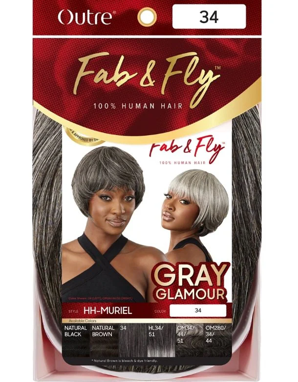 Outre 100% Human Hair Fab & Fly Gray Glamour Wig - Muriel - Image 6