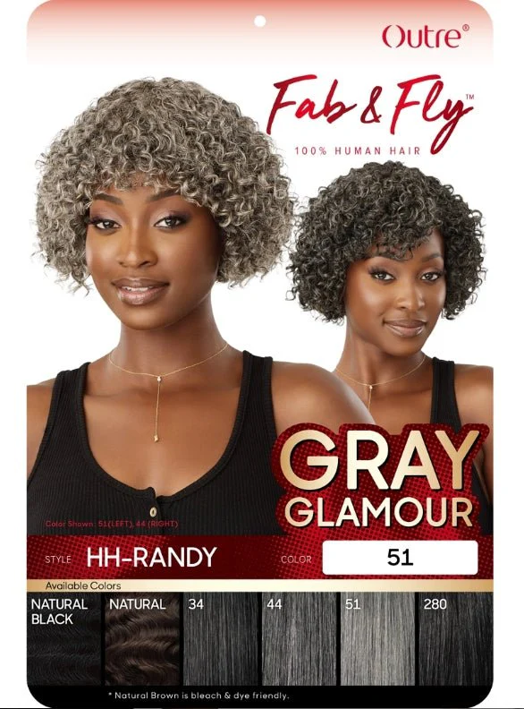 Outre 100% Human Hair Fab & Fly Gray Glamour Wig - RANDY - Image 6