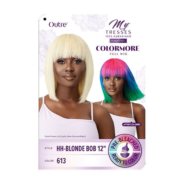 Outre 100% Human Hair MyTresses Purple Label Color More Full Wig - BLONDE BOB 12" - Image 4