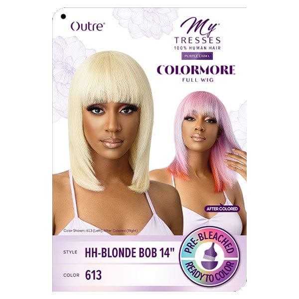 Outre 100% Human Hair MyTresses Purple Label Color More Full Wig - BLONDE BOB 14" - Image 5