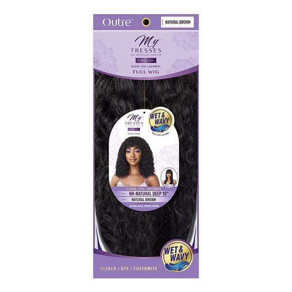 Outre 100% Human Hair MyTresses Purple Label Full Wig WET & WAVY - NATURAL DEEP 18" - Image 4