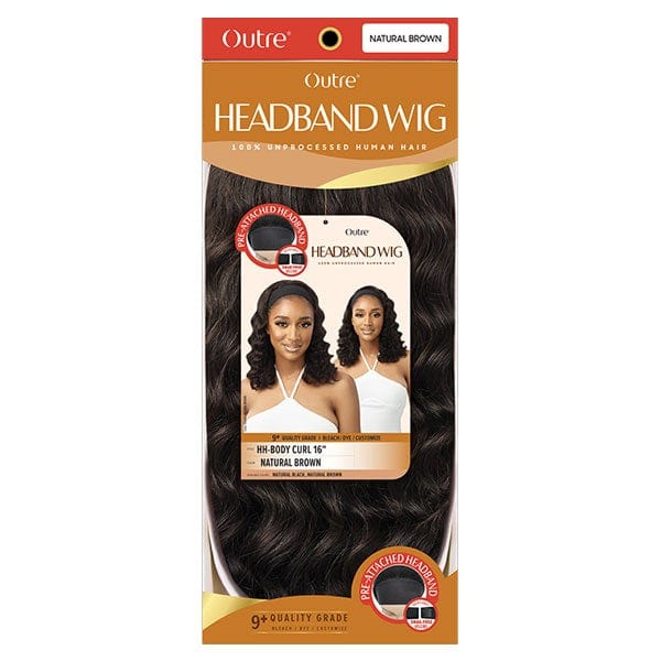 Outre 100% Human Hair Headband Wig - BODY CURL 16" - Image 3