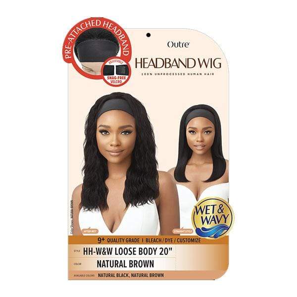 Outre 100% Human Hair WET & WAVY Headband Wig - LOOSE BODY 20" - Image 4