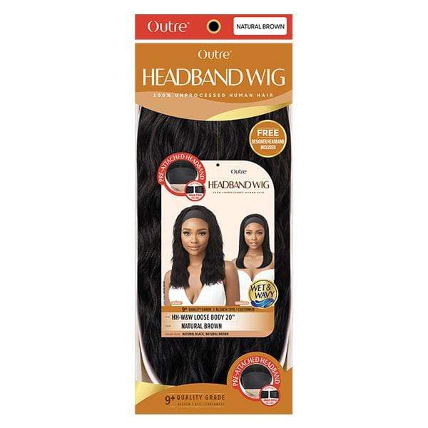 Outre 100% Human Hair WET & WAVY Headband Wig - LOOSE BODY 20" - Image 5