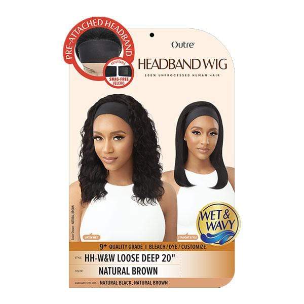 Outre 100% Human Hair WET & WAVY Headband Wig - LOOSE DEEP 20" - Image 4