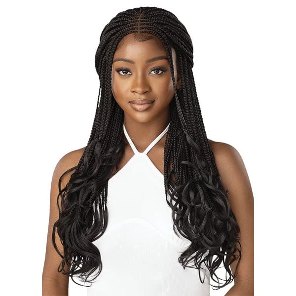 Outre 4x4 HD Pre-Braided Lace Front Wig - MIDDLE PART FRENCH CURL BOX BRAIDS 26" - Image 2