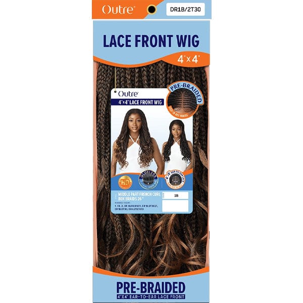 Outre 4x4 HD Pre-Braided Lace Front Wig - MIDDLE PART FRENCH CURL BOX BRAIDS 26" - Image 6