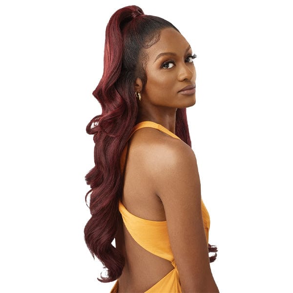Outre Airtied Human Hair Blend Glueless 13X6 HD Lace Front Wig - HHB GLAM WAVES 28" - Image 4