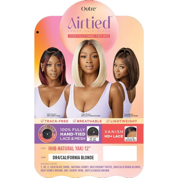 Outre Airtied Human Hair Blend Glueless 13X6 HD Lace Front Wig - HHB NATURAL YAKI 12" - Image 7