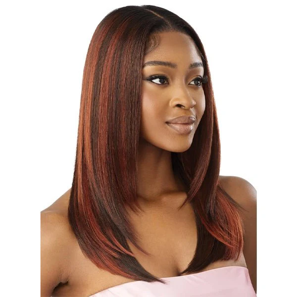 Outre Airtied Human Hair Blend Glueless 13X6 HD Lace Front Wig - HHB SLEEK YAKI 20" - Image 5