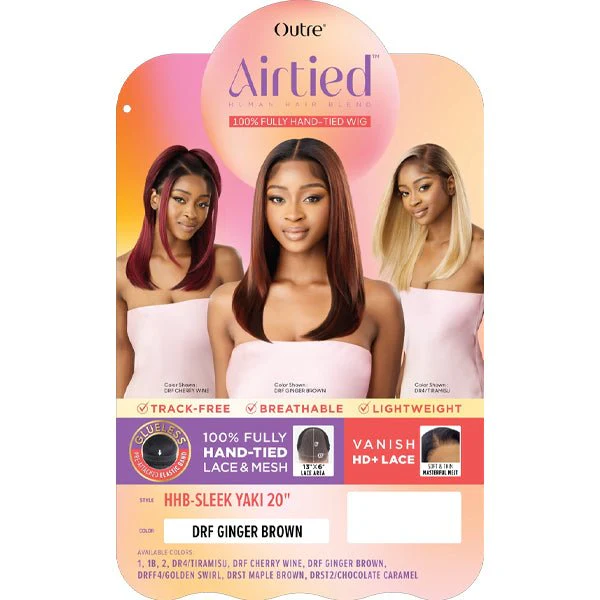 Outre Airtied Human Hair Blend Glueless 13X6 HD Lace Front Wig - HHB SLEEK YAKI 20" - Image 7