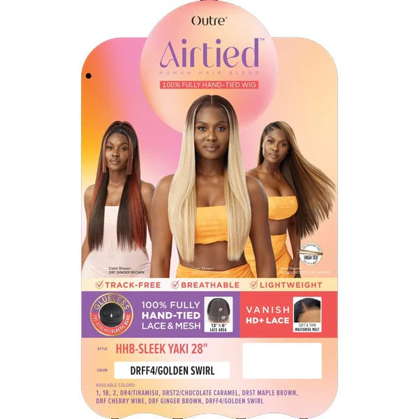 Outre Airtied Human Hair Blend Glueless 13X6 HD Lace Front Wig - HHB SLEEK YAKI 28" - Image 16