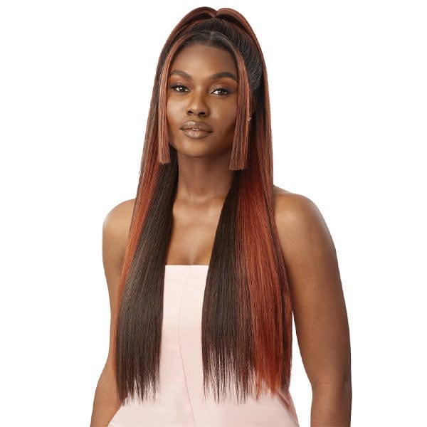 Outre Airtied Human Hair Blend Glueless 13X6 HD Lace Front Wig - HHB SLEEK YAKI 28" - Image 6