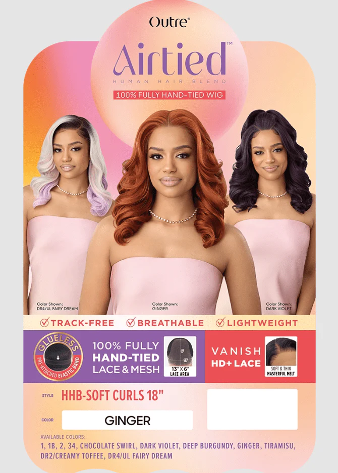 Outre Airtied Human Hair Blend Glueless 13X4 HD Lace Front Wig - HHB SOFT CURLS 18" - Image 7