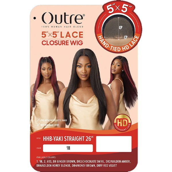 Outre Human Hair Blend 5x5 Lace Closure Wig - HHB YAKI STRAIGHT 26" - Image 6