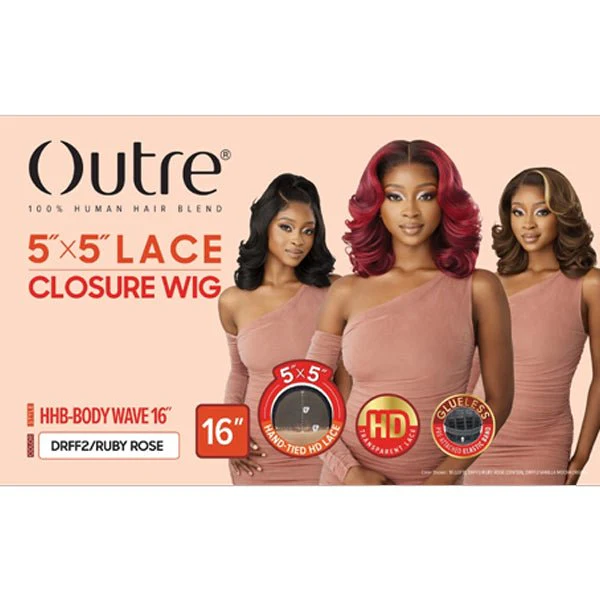 Outre Human Hair Blend 5x5 Lace Closure Wig - HHB BODY WAVE 16" - Image 7