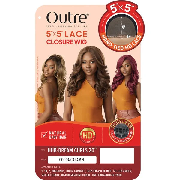 Outre Human Hair Blend 5x5 Lace Closure Wig - HHB DREAM CURLS 20" - Image 6