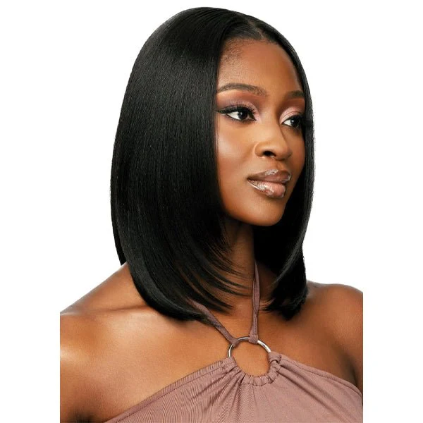 Outre Human Hair Blend 5x5 Lace Closure Wig - HHB NATURAL YAKI 14" - Image 4