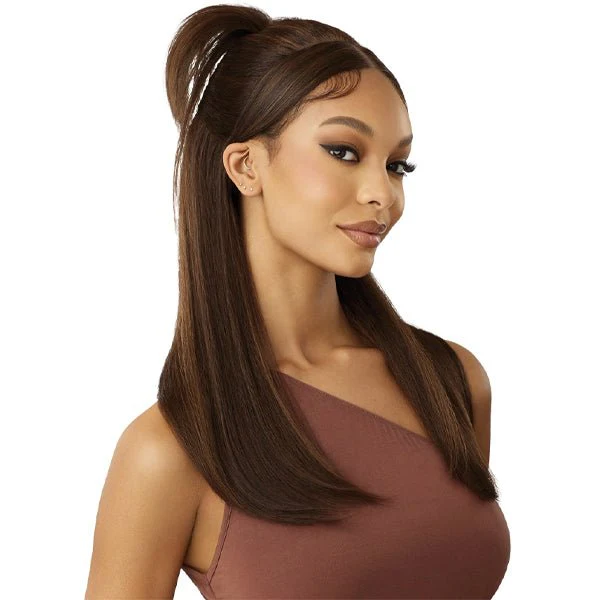 Outre Human Hair Blend 5x5 Lace Closure Wig - HHB NATURAL YAKI 22" - Image 3