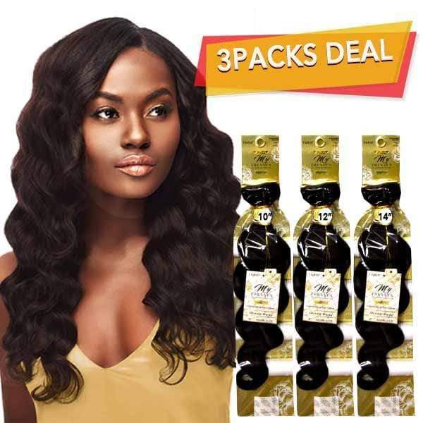 Outre MyTresses Gold Label 100% Human Hair Weave 3 bundles - OCEAN BODY 10"-22" - Image 2