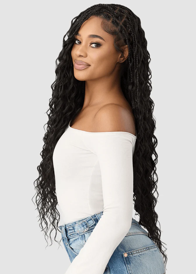 Outre Synthetic 100% Fully Hand-tied Whole Lace Wig - BOHO MERMAID BOX BRAID 32" - Image 2