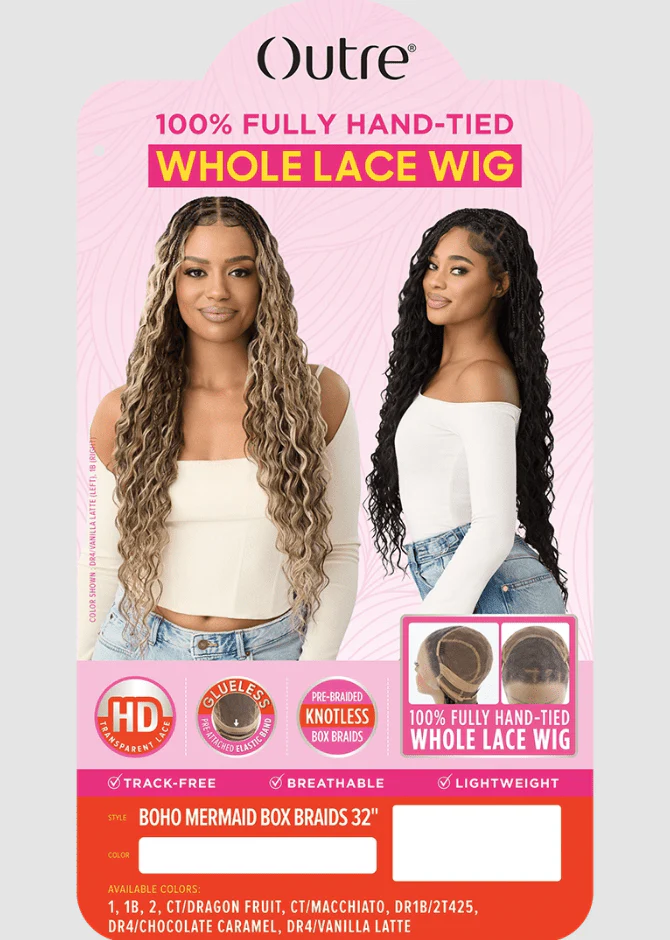 Outre Synthetic 100% Fully Hand-tied Whole Lace Wig - BOHO MERMAID BOX BRAID 32" - Image 5